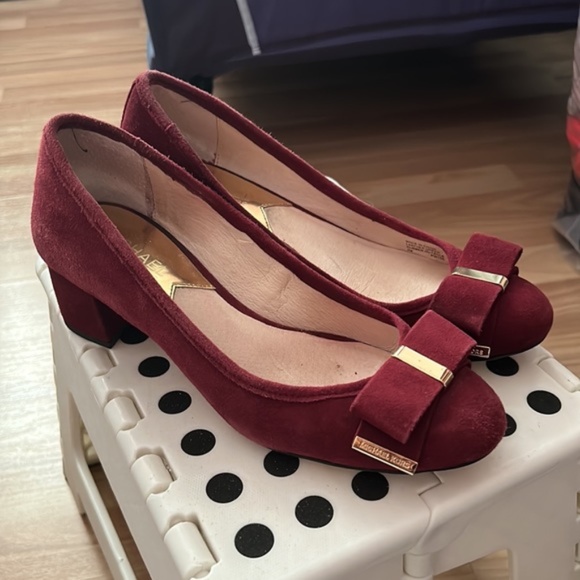 Michael Kors Kiera Mid Pump burgundy suede - Size 9 - Picture 3 of 5